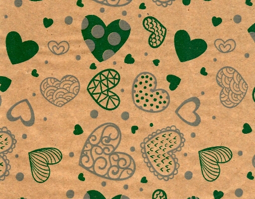 PAPEL DE REGALO KRAFT CUORE VERDE-GRIS
